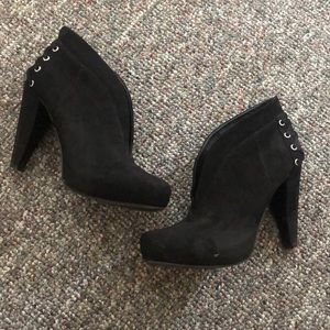 Guess black suede booties